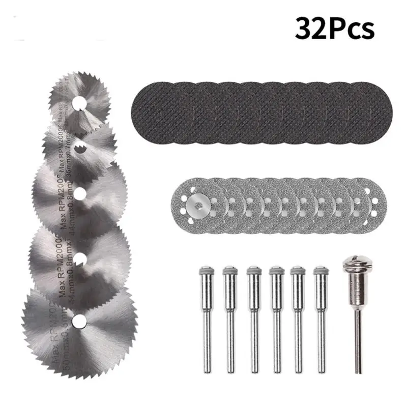 

32/40/60PCs Circular Saw Blades Wood Cutting Disc Electric Grinder Saw BladeRotary Tool Cutting Disc Kit Accessories Power Tools