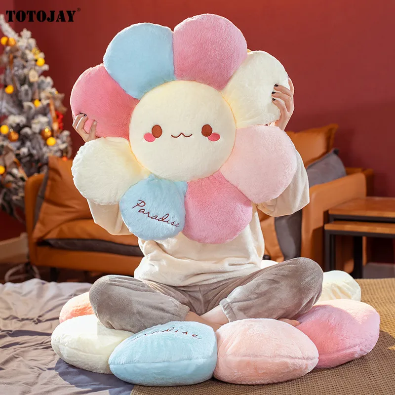 40-90cm Smile Sunflower Plush Toy Stuffed Donut Doll Cat Pet Cushion Mat Pillow Home Bedroom Car Shop Restaurant Decor Girl Gift | Игрушки и