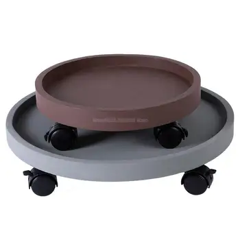 

26cm Plastic Round Flower Pot Tray with Universal Wheel Flower Pot Waterproof Base Brakeable Home Balcony bearing 100kg