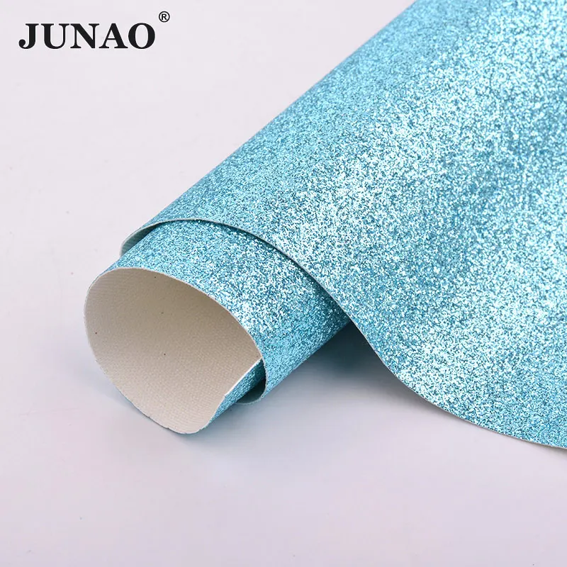 Aquamarine JUNAO 20*34 см цветной глиттер кожзам искусственная кожа ткань ПУ кожа листы для DIY сумка обувь ремесла украшения - Цвет: Aquamarine