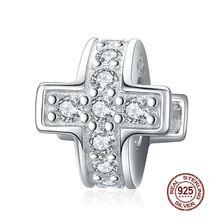 MOWIMO, 925 пробы, серебряный крест, силиконовые пробки, бусины, подходят к оригиналу, Пандора, браслеты, амулеты, разделитель, Pandent, ювелирные изделия, BKC1292