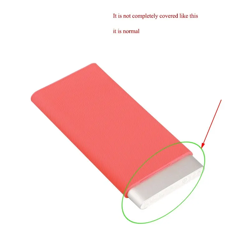 Portable Silicone Power Bank Case External Battery Cover for 10000mAh Xiaomi Power Bank