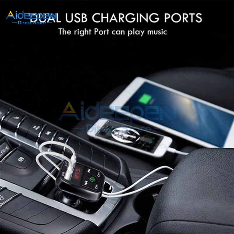 Автомобильный Bluetooth MP3 плеер Авто fm-передатчик Беспроводной Громкая связь аудио приемник 2.1A двойной USB быстрое зарядное устройство автомобильные аксессуары