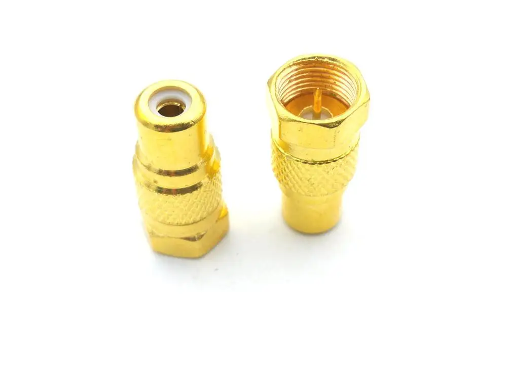 

50pcs/100PCS Gold plated copper TV Male Plug TO RCA Female Jack Coax/Coaxial cord connector