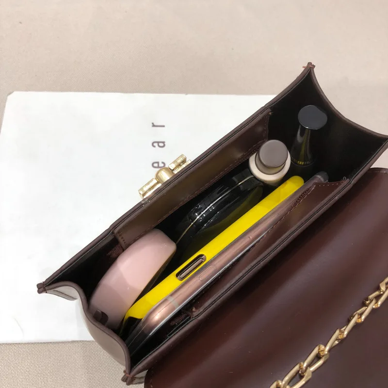 

INS Hong Kong Style Textured Over-the-shoulder Bag Women's 2019 New Style Fashion Korean-style CHIC Chain Shoulder Bag bai da xi