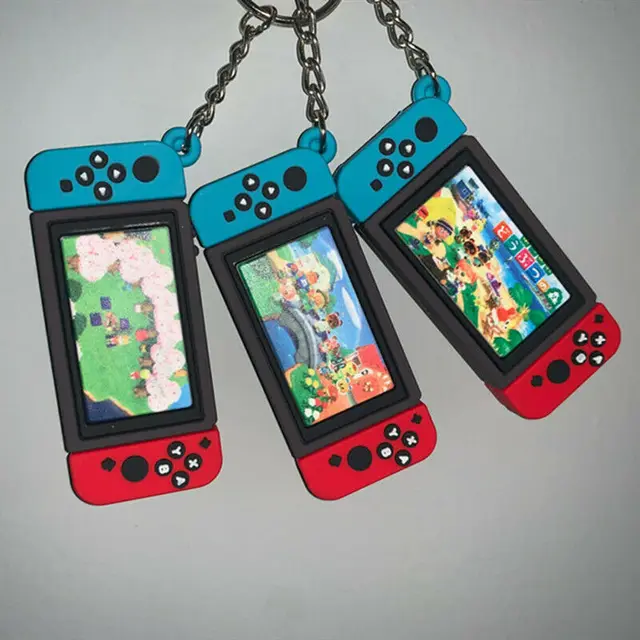 Game Machine Keychains Soft Rubber PVC Nintendo Switch Keyrings Toy Game Console Key Chain Pendant Bag Charm Gifts For Boyfriend 2