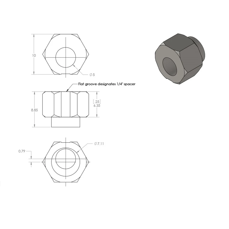 10pcs 6mm Eccentric Spacer apply V-Slot rail V-Wheels for Reprap 3D printer OX/Shapeoko CNC DIY parts print printed