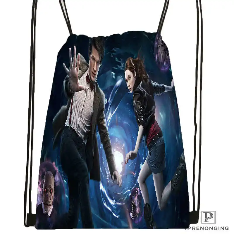Customdoctor_who_brokenglassDrawstring рюкзак сумка для мужчин и женщин милый рюкзак(черная спинка) 31x40 см#20180611-03-152