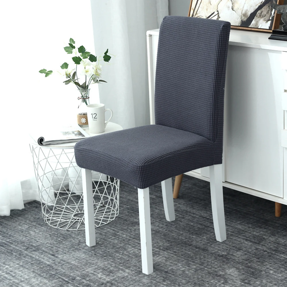 Дешевые жаккардовые Чехлы для обеденных стульев, эластичные Чехлы для обеденных стульев из спандекса и полиэстера, чехол для кухонных стульев