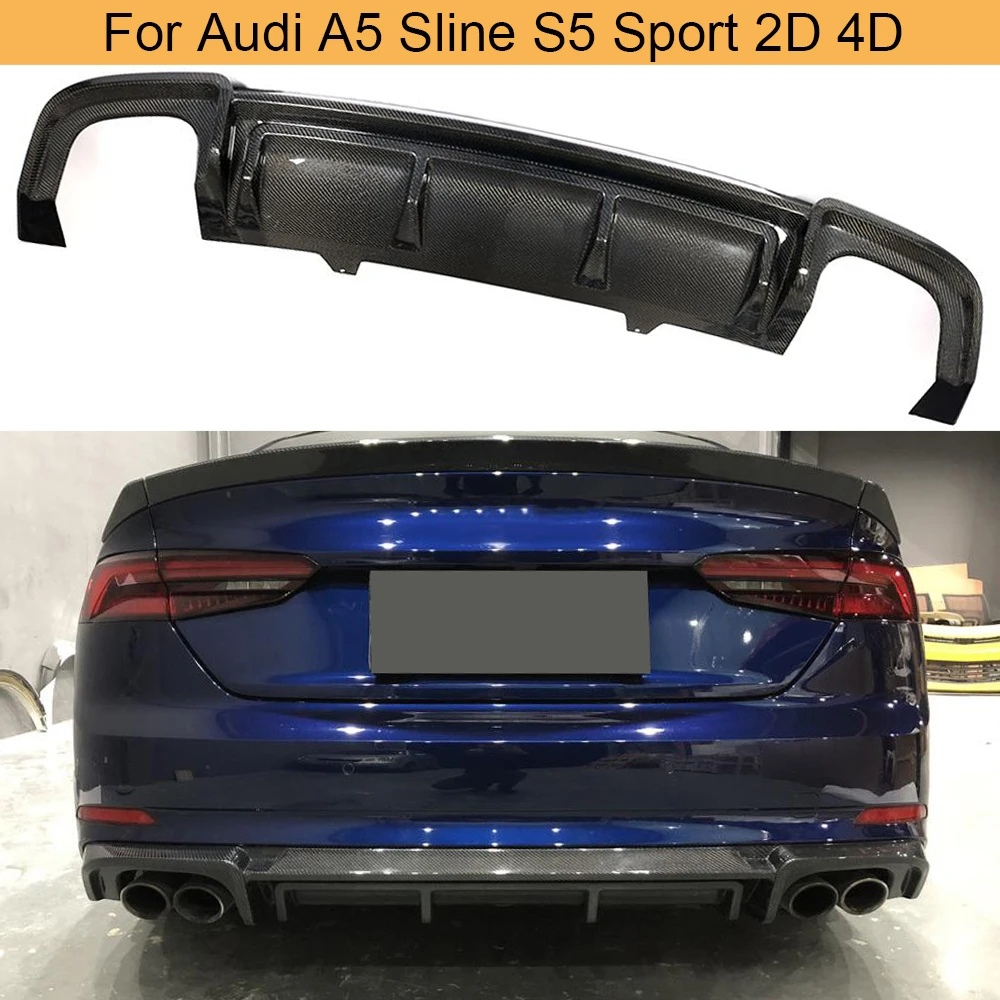 Задний бампер из углеродного волокна диффузор для губ Audi A5 Sline S5 Sport 2D 4D 2017 2018