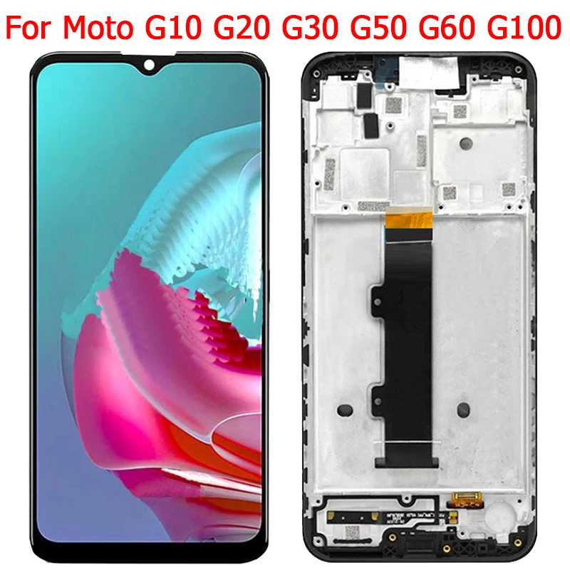 Original For Motorola Moto G10 G20 G30 G50 G60 G100 LCD Display Screen With Frame Digitizer Touch Panel Parts | Мобильные телефоны