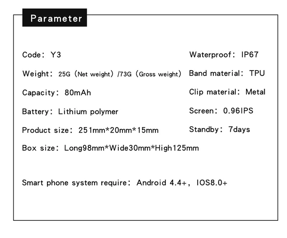 Y3 Plus Band Smart Watch Wireless Bluetooth Earphone Health Tracker Pedometer Fitness Bracelet Wristband Headset For Android iOS