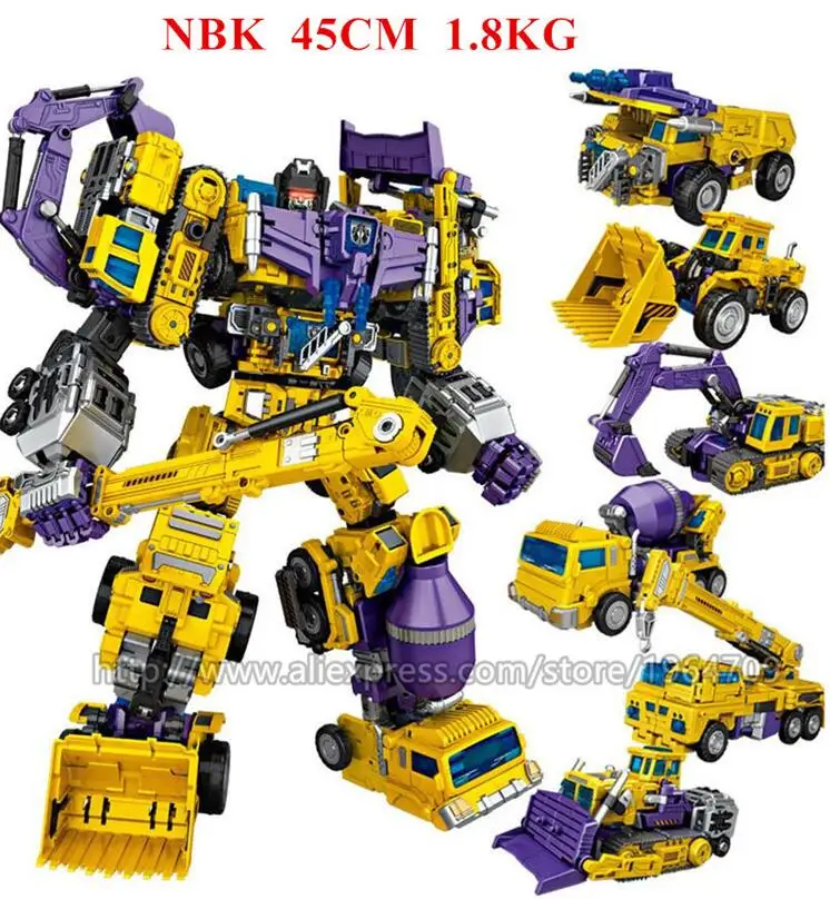 Jinbao 6 в 1 60 см большая трансформация Predaking игрушки Аниме Опустошитель KO G1 фигурка робота модель игрушки мальчик дети ребенок подарок - Цвет: NBK Yellow 6 in 1