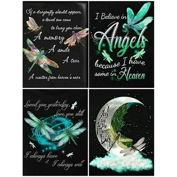 

5D Diamond Painting Dragonfly Full Square Diamond Mosaic Cartoon Diamond Embroidery Sale Rhinestone Picture Decor Home