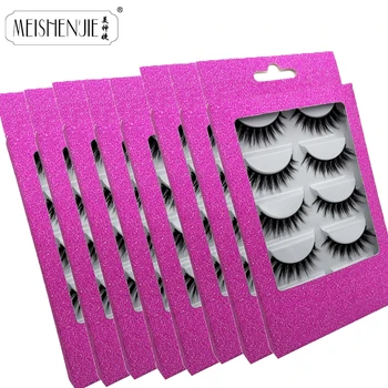 

MEISHENJIE full false eylashes super Fluffy 3d mink fake lashes 5 pairs lashes mink eyelashes natural gorgeous make up maquiagem