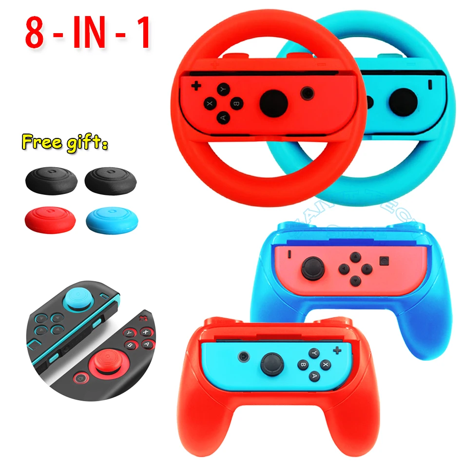 8 в 1 для контроллера Nintendo Switch Joy-Con подставка рулевого колеса и держатель ручки NS