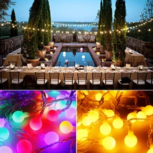 

10M 80LED Ball Garland Lights Fairy String Waterproof Outdoor Lamp Christmas Holiday Wedding Party Lights Decoration