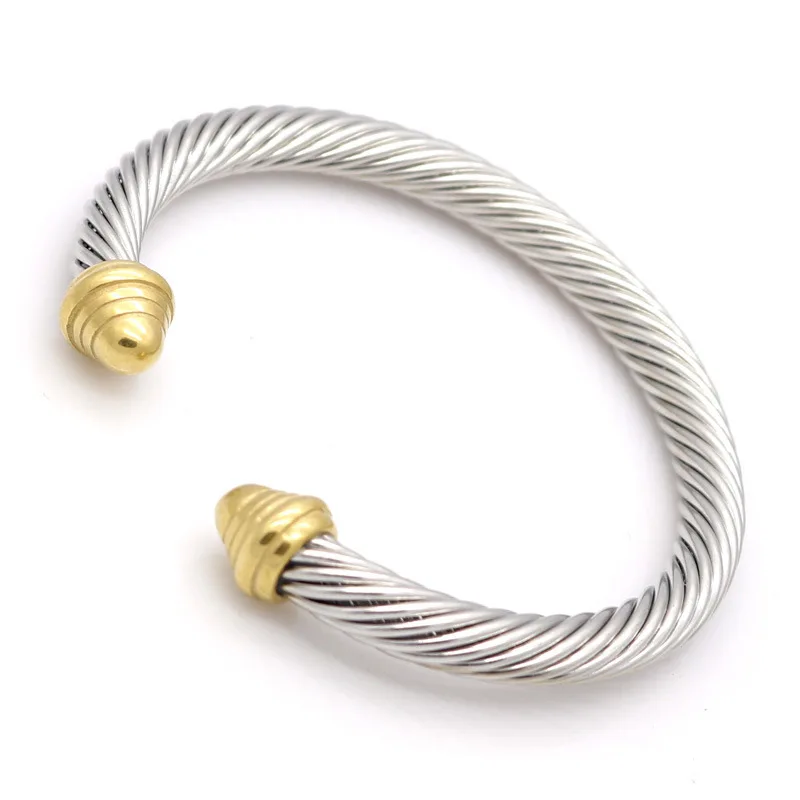Vintage Bangles Gold Stainless Steel Bracelet Multi Twisted Cable Wire Bangle Cuff Bracelets YM-53 | Украшения и аксессуары