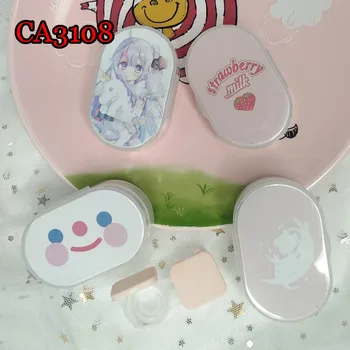 

1 2pcs Mini Pocket Contact Lens Cases with Mirror Kit Travel Contact Lens Case Container For Outdoor CA3108