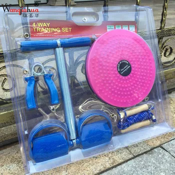 

Fitness Suit Combination Pedal Spring Exerciser Fitness Four-piece Set Jump Rope Spring Grip Wriggled Plate Hot Selling