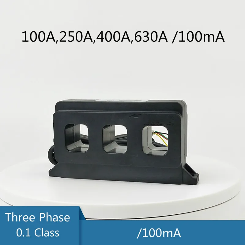Трехфазный трансформатор тока в сочетании 100A 250a 400a 630a /100mA 3 фазы интегрированный