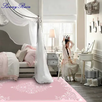 

SunnyRain 1-piece Printed Fleece Pink children's rug Area Rug for Kid