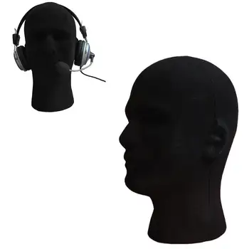 

Male Mannequin Head black Polystyrene Styrofoam Foam Head Model Stand Wig Hair Hat Headset Display Stand Rack