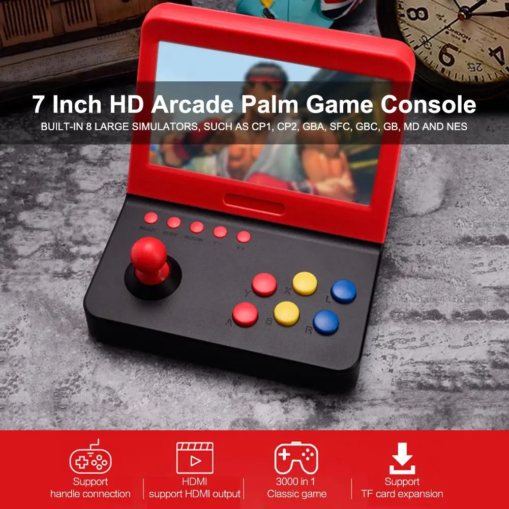 Ретро мини аркадная FC HD портативная рокер игровая консоль рекреационные машины 16 Гб памяти с большим экраном 7 дюймов