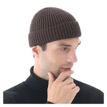 Шерстяные вязаные однотонные коричневые шапки Зимние береты Лыжная Шапочка с черепом громоздкая шапка мужская мешковатая теплая вязаная крючком boina hombre# X2_1