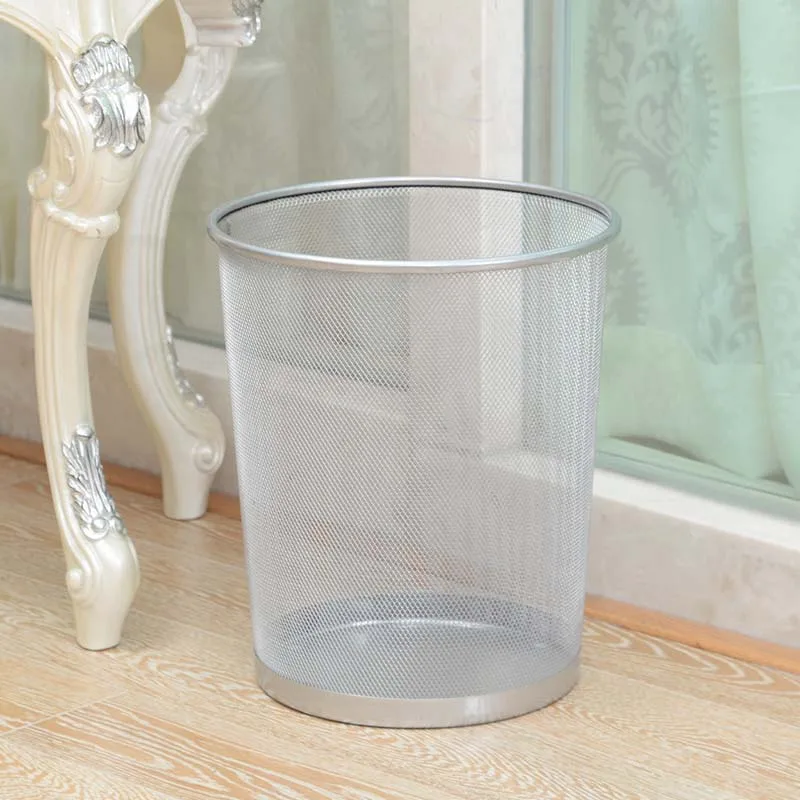 Круговые сетчатые корзины корзина для бумажного мусора(серебро