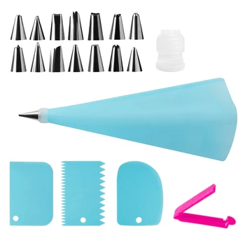 

20 Pcs Cake Baking Decorating Kit Set Piping Tips Nozzles Tool