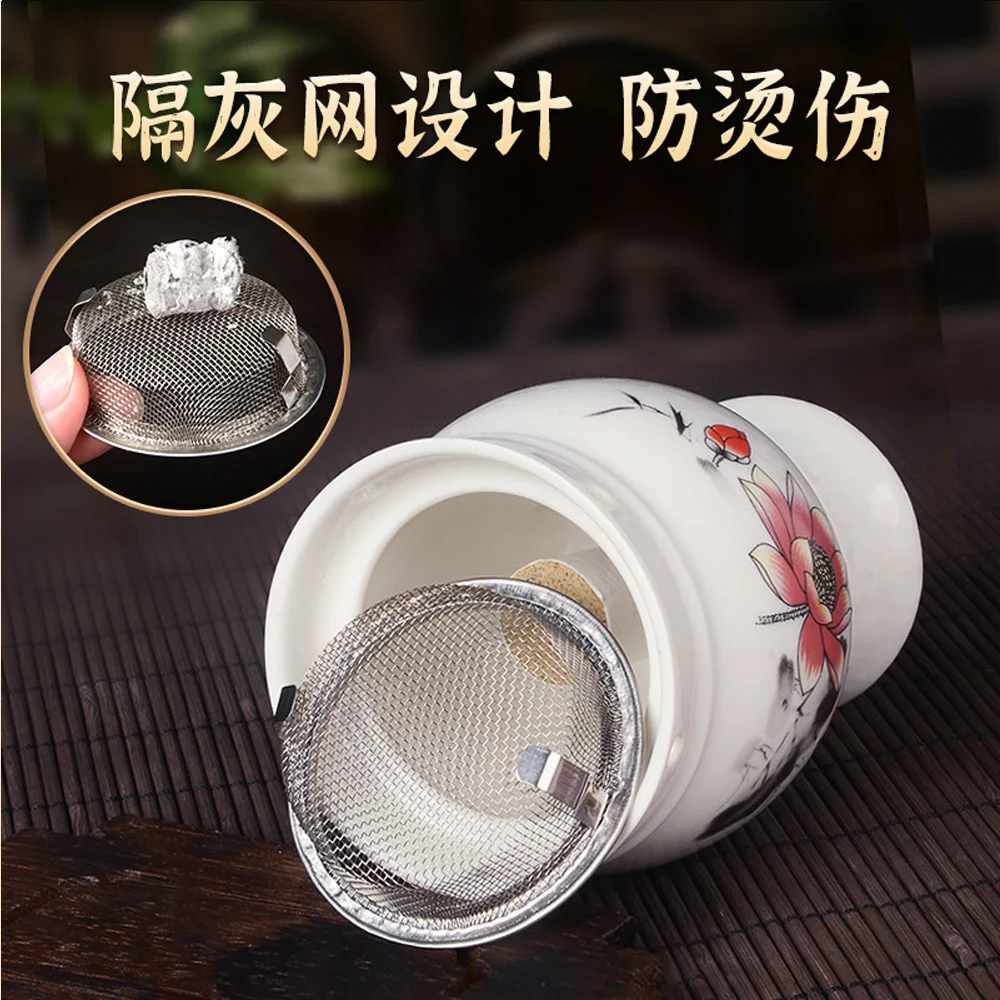 Lotus Moxibustion Cup Heating Therapy Chinese Acupuncture Points Guasha Treatment Massage Moxa Box Burner Sticks
