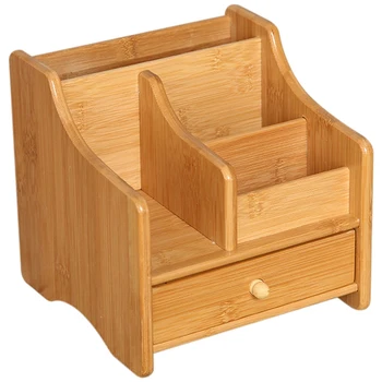 

Multifunctional Storage Box Bamboo Desktop Remote Controller Drawer Coffee Cosmetics Stationery Table Rack For Living Room