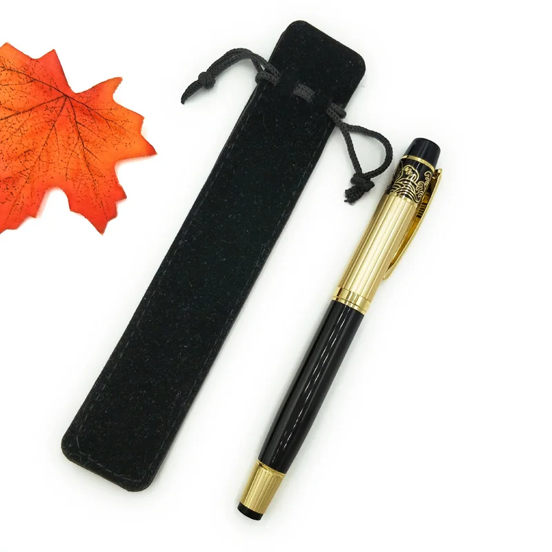 pen with bag Yushun авторучка чернила ручка Meduim перо золотой и черный цвет бизнес офисные принадлежности - Цвет: pen with bag