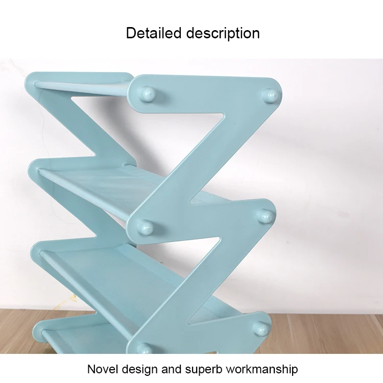 shoe rack Shelf shoe organizer shoe stand Simple stainless steel assembled Z-type non-woven fabric entrance multi-layer