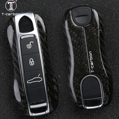 Carbon Fiber Car Key Case Cover For Porsche Key Case Panamera Cayenne 958  Macan 718 911 - Key Case For Car - AliExpress