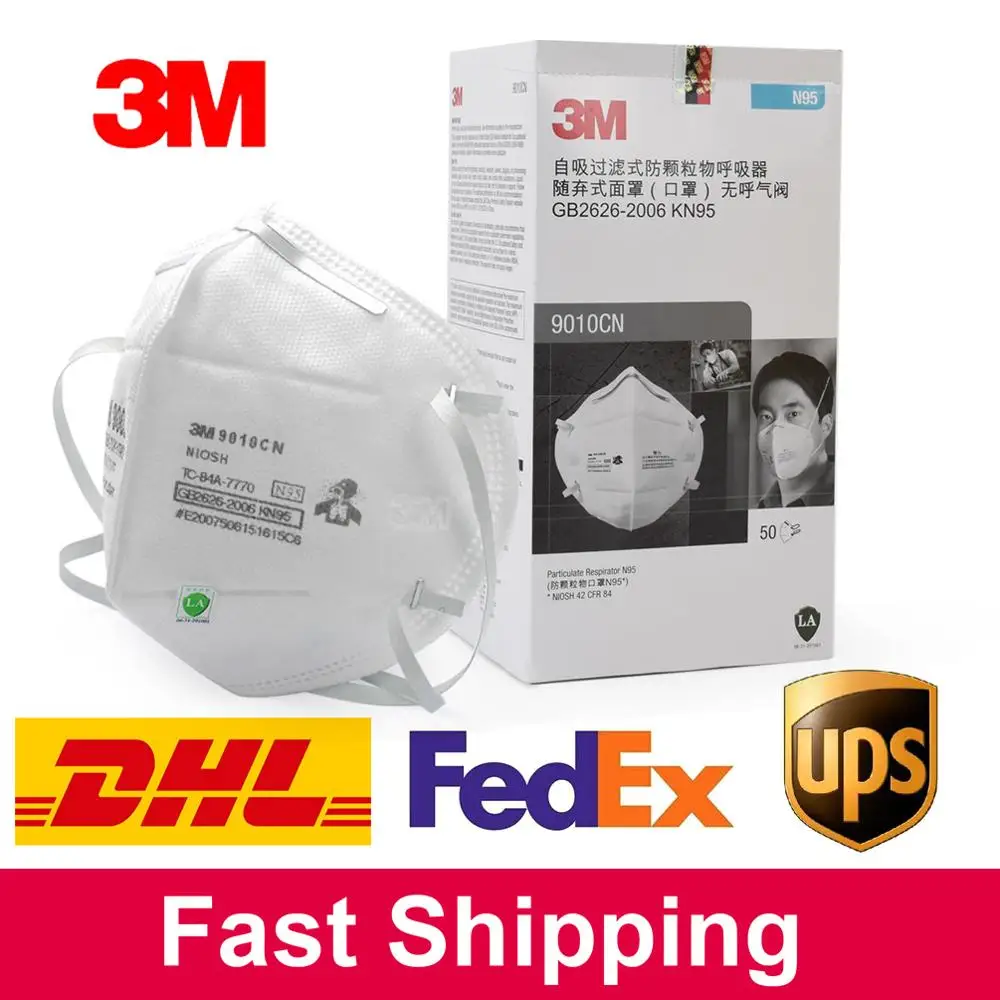 

Free DHL 3M 9010 N95 FFP3 Safety Protective Mask 50PCS/Box Dust Masks Anti-particles Anti-pm2.5 Anti Virus Mask 24 Hour Shipping
