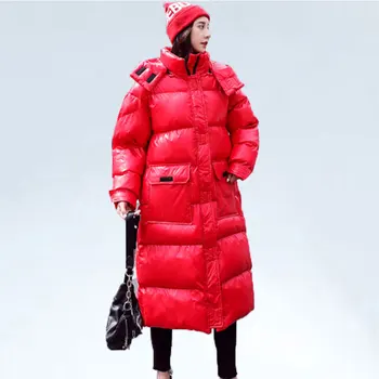 

Winter Jackets Coat women Autumn Red Long Parka Warm Hooded High Quality Comfortable Long coats Women Plus sizes Cotton Jackets