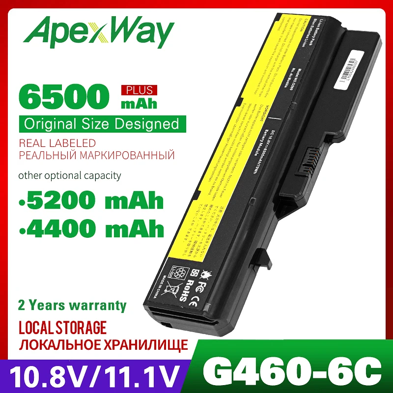 Apexway 10.8V 4400mAh Battery For Lenovo IdeaPad LO9S6Y02 G460 G560 V360 Z460 Z560 57Y6454 57Y6455 L09S6Y02 LO9L6Y02 | Компьютеры и
