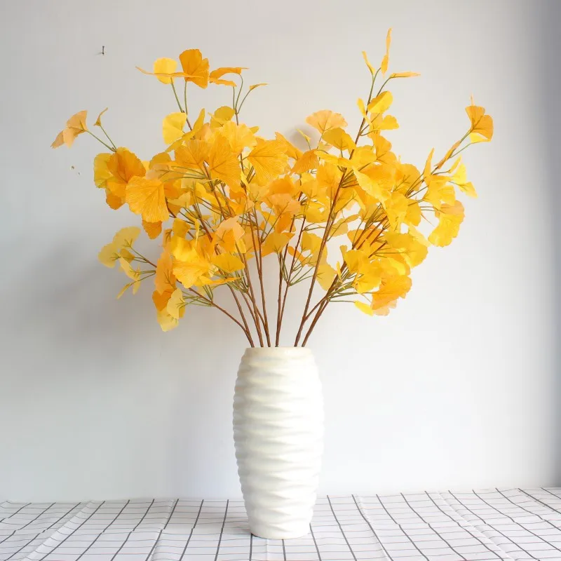 Simulation Plant Ginkgo Leaf Fake Flower Artificial Leaf Home Garden Decoration Wedding False Flower