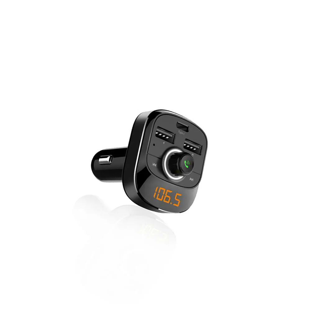 

6-30V Car MP3 Player Bluetooth FM Transmitter Hands-Free Call Audio Type-C Port+ Dual USB Mobile Phone Charging 3.1A