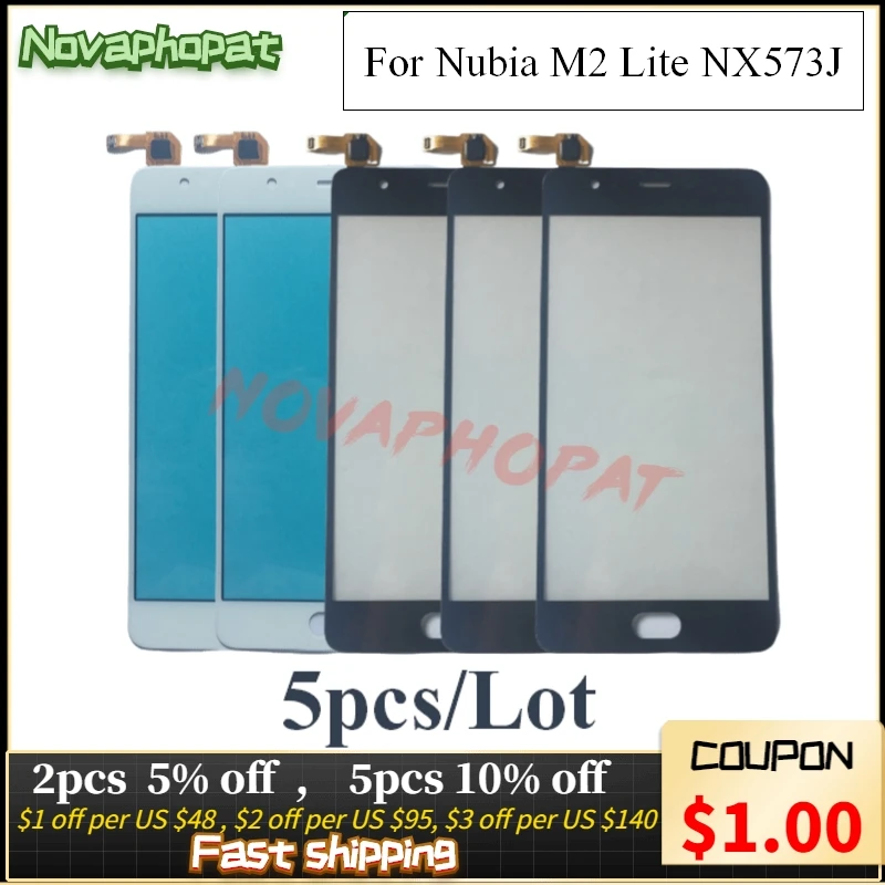 Novaphopat черный/белый сенсорный экран для ZTE Nubia M2 Lite NX573J дигитайзер стеклянная