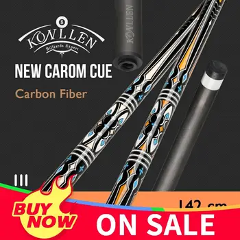 

KONLLEN JF Billiard Carom Cues Carbon Fiber Black Technology Korea 3 Cushion Carbon Shaft 12mm Tip 142cm Radial Pin Joint Cue