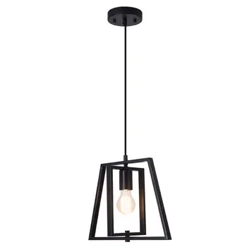 

LBTSMUK Modern Industrial Pendant Light with Matte Black Shade, Adjustable Trapezoidal Pendant Lighting for Kitchen Island