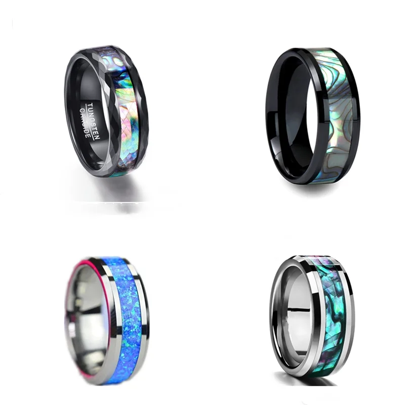 8mm Fashion Men Rings Fine Unisex Jewelry Knuckle Ring Wedding Engagement Men Birthday Gift