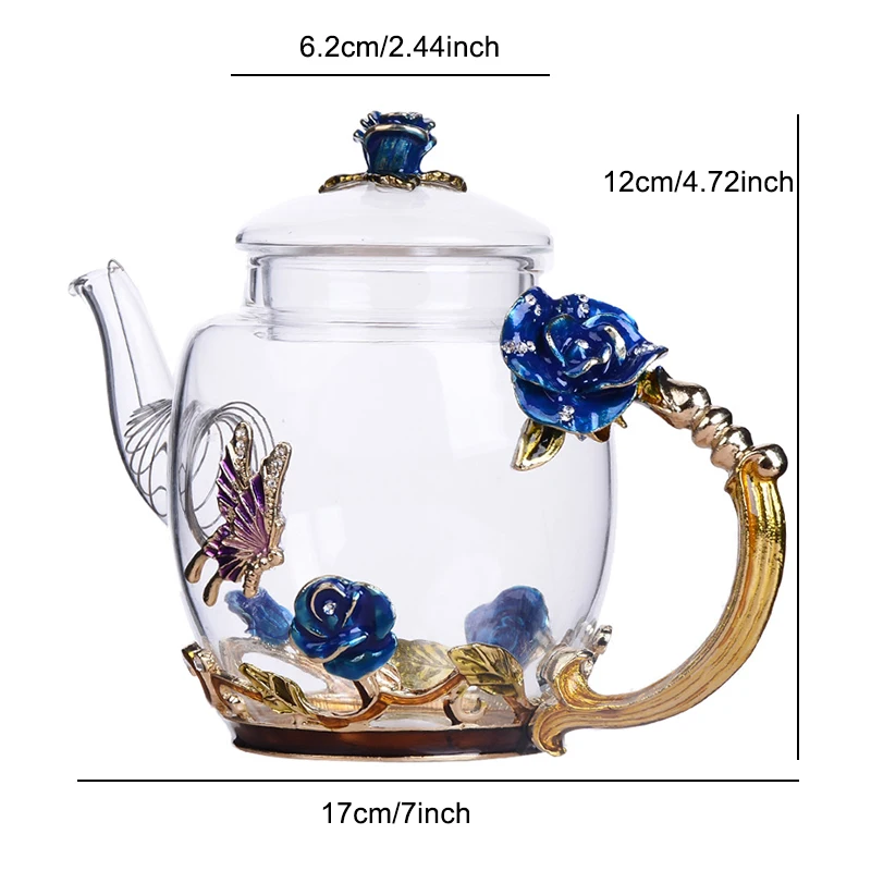 Креативные ручная роспись чайные горшки кунг фу термостойкий стеклянный