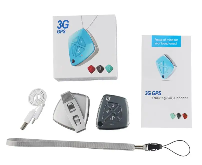 3g WCDMA персональный gps-трекер с SOS-сигнализацией в реальном времени, отслеживающий RF-V42-трекер для детей/пожилых/взрослых с коробкой, платформа и приложение - Цвет: Black