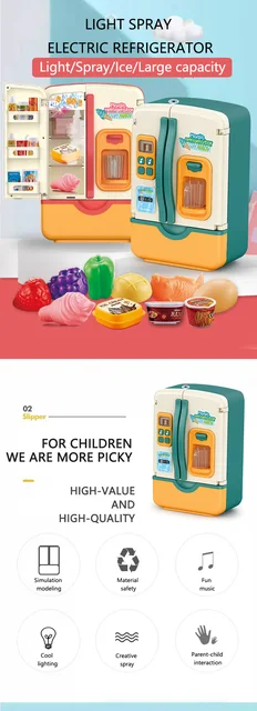 Pretend Play Simulation Kitchen Toy Mini Fridge Furniture Refrigerator  Accessories Cook Food Play House Toys For Girls Children