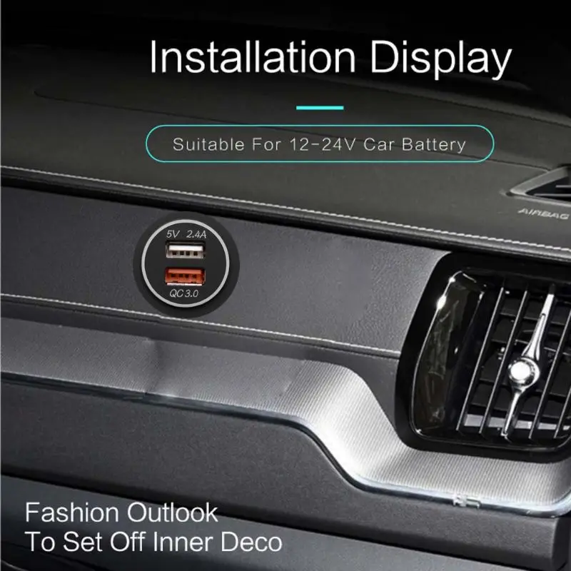 Водонепроницаемый QC 3,0 двойной 2 USB порт автомобильное зарядное устройство для мобильного телефона gps USB зарядное устройство разъем питания B0KF