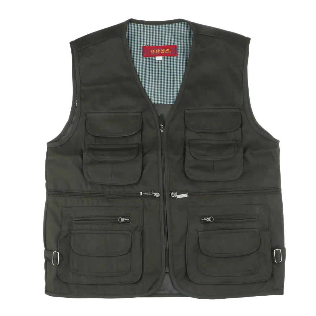 2XL Army Green Мужской жилет для ловли нахлыстом с несколькими карманами, быстросохнущая куртка, Охотничий Жилет, идеально подходит для рыбалки на открытом воздухе, кемпинга, походов, охоты - Color: 2XL Army Green